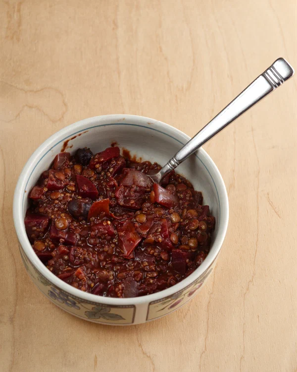 Dark Chocolate Lentil and Beet Stew